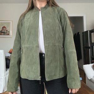 Olive Green Suede Jacket